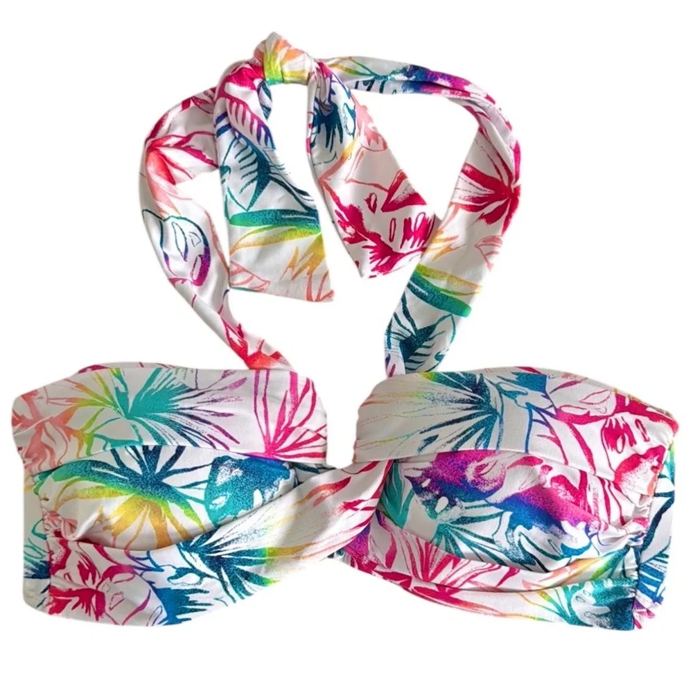 NWOT Tommy Bahama Rainbow Fronds Halter Bandeau Top